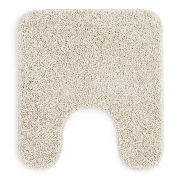 Mainstays Basic Polyester Contour Bath Rug, Tan, 20" x 22"