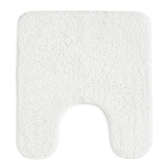 Mainstays Basic Polyester Contour Bath Rug, White, 20" x 22"