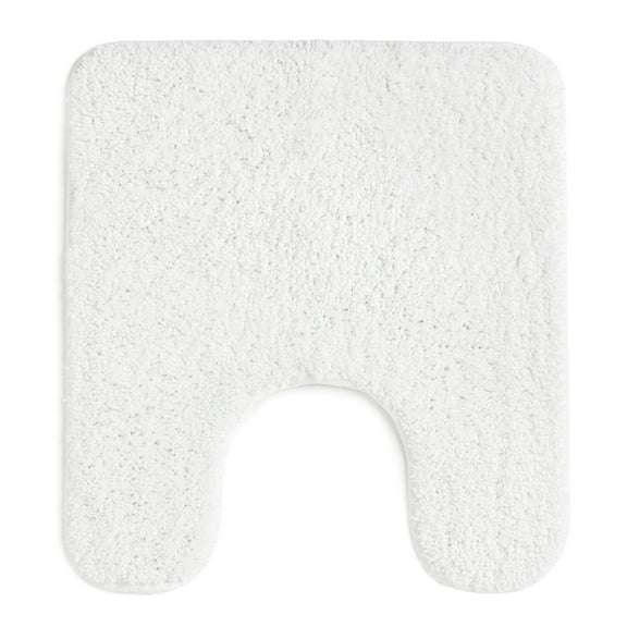 Mainstays Basic Polyester Contour Bath Rug, White, 20" x 22"