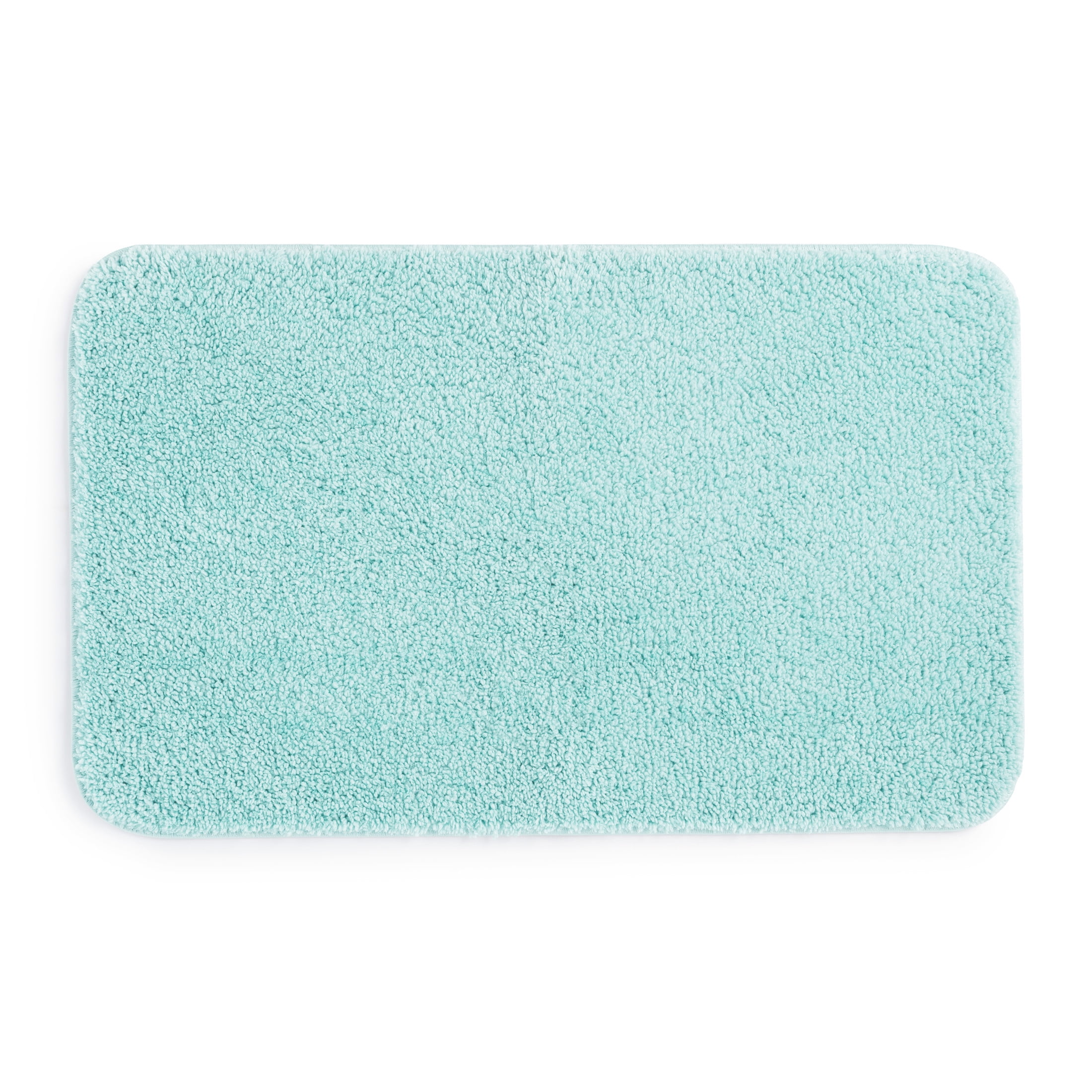 Mainstays Polyester Bath Rug, Aqua, 20 in x 32 in
