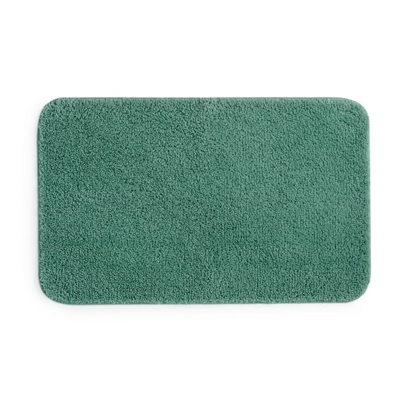 Mainstays Basic Polyester Bath Rug, Green, 20" x 32"