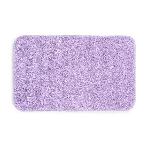 Mainstays Basic Polyester Bath Rug, Lavender, 20" x 32"