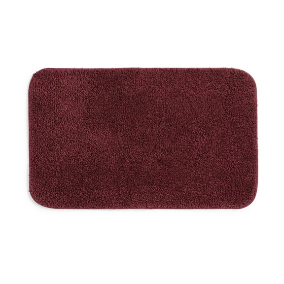 Mainstays Basic Polyester Bath Rug, Red, 20" x 32"