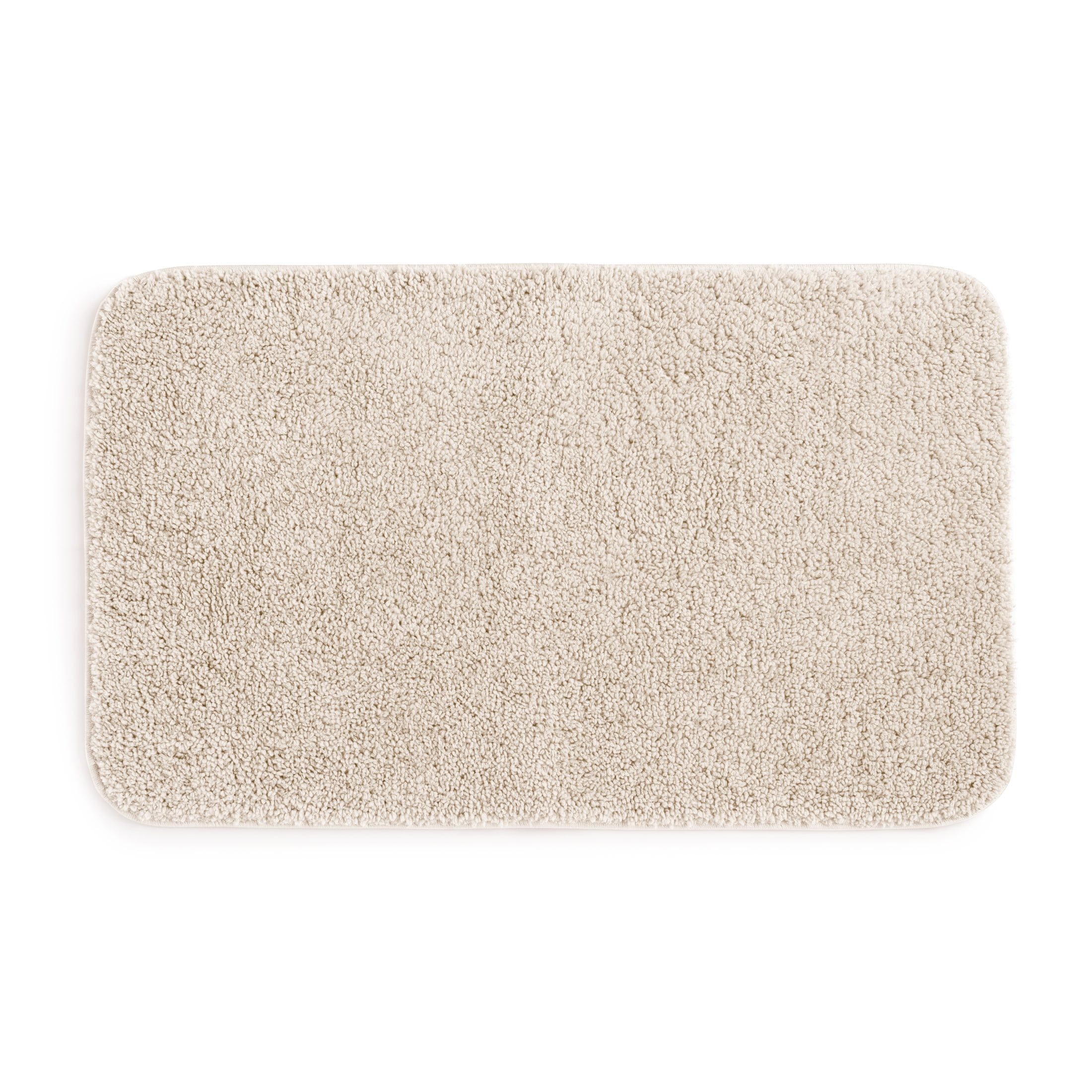 Tan Polyester 20" x 32" Skid-Resistant Bath Rug