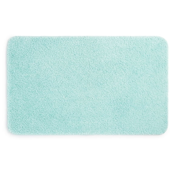 Mainstays Basic Polyester Large Bath Rug, Aqua, 24" x 40"