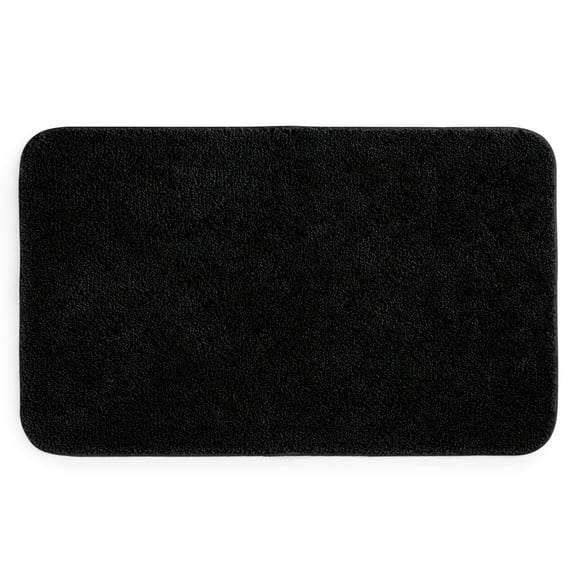 Mainstays Basic Polyester Large Bath Rug, Black, 24" x 40"