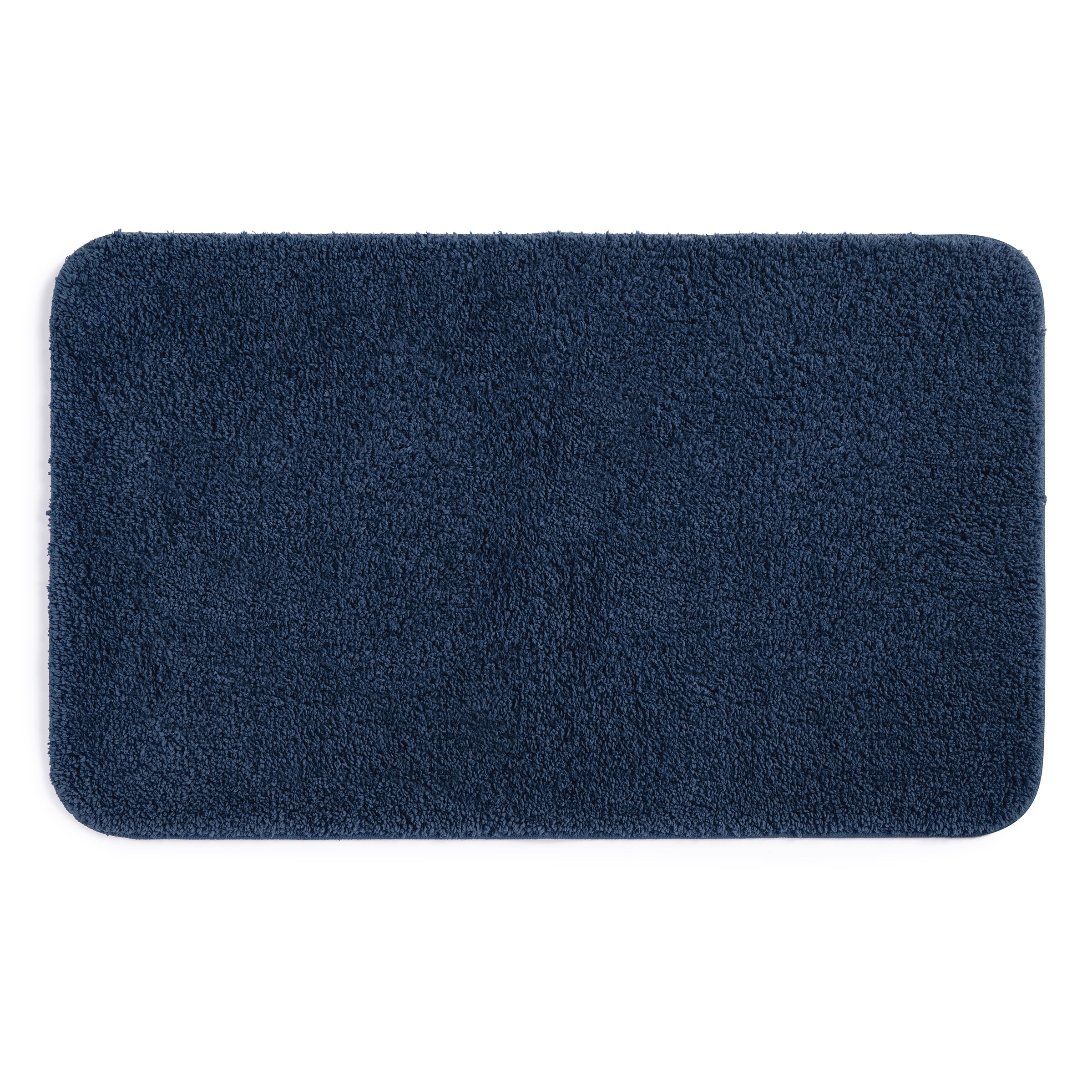 Mainstays Basic Polyester Large Bath Rug, Navy, 24" x 40"