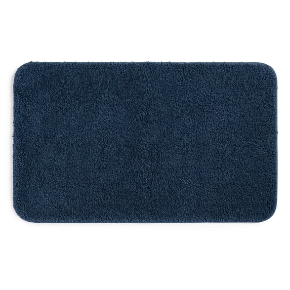 Mainstays Basic Polyester Large Bath Rug, Navy, 24" x 40"