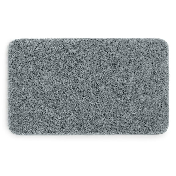 Mainstays Basic Polyester Large Bath Rug, Grey, 24" x 40"