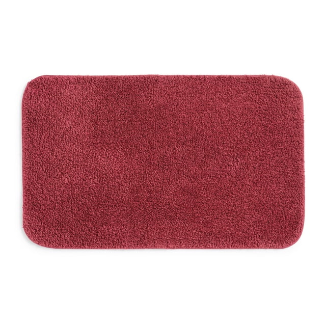 Mainstays Basic Red Polyester Skid Resistant 20" x 32" Bath Rug
