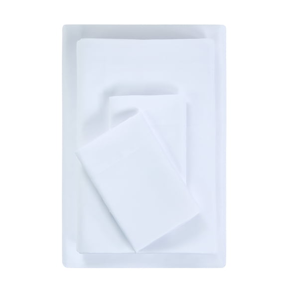 Mainstays Basic Value Microfiber Bed Sheet Set, Arctic White, Full, 4 Piece