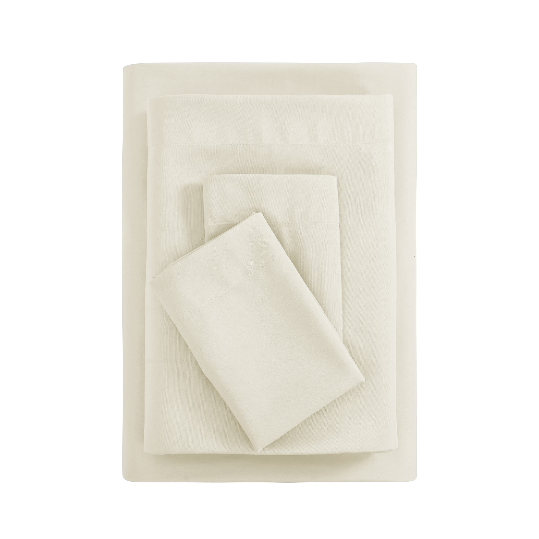 Mainstays Basic Value Microfiber Bed Sheet Set, Fresh Ivory, Full, 4 Piece