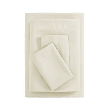Mainstays Basic Value Microfiber Bed Sheet Set, Fresh Ivory, Queen, 4 Piece