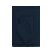 Mainstays Basic Value Microfiber Bed Sheet Set, Navy Blue, King, 4 Piece