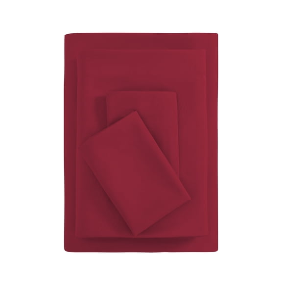 Mainstays Basic Value Microfiber Bed Sheet Set, Red Sedona, King, 4 Piece