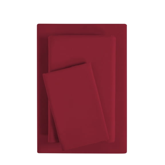Mainstays Basic Value Microfiber Bed Sheet Set, Red Sedona, Twin, 3 Piece