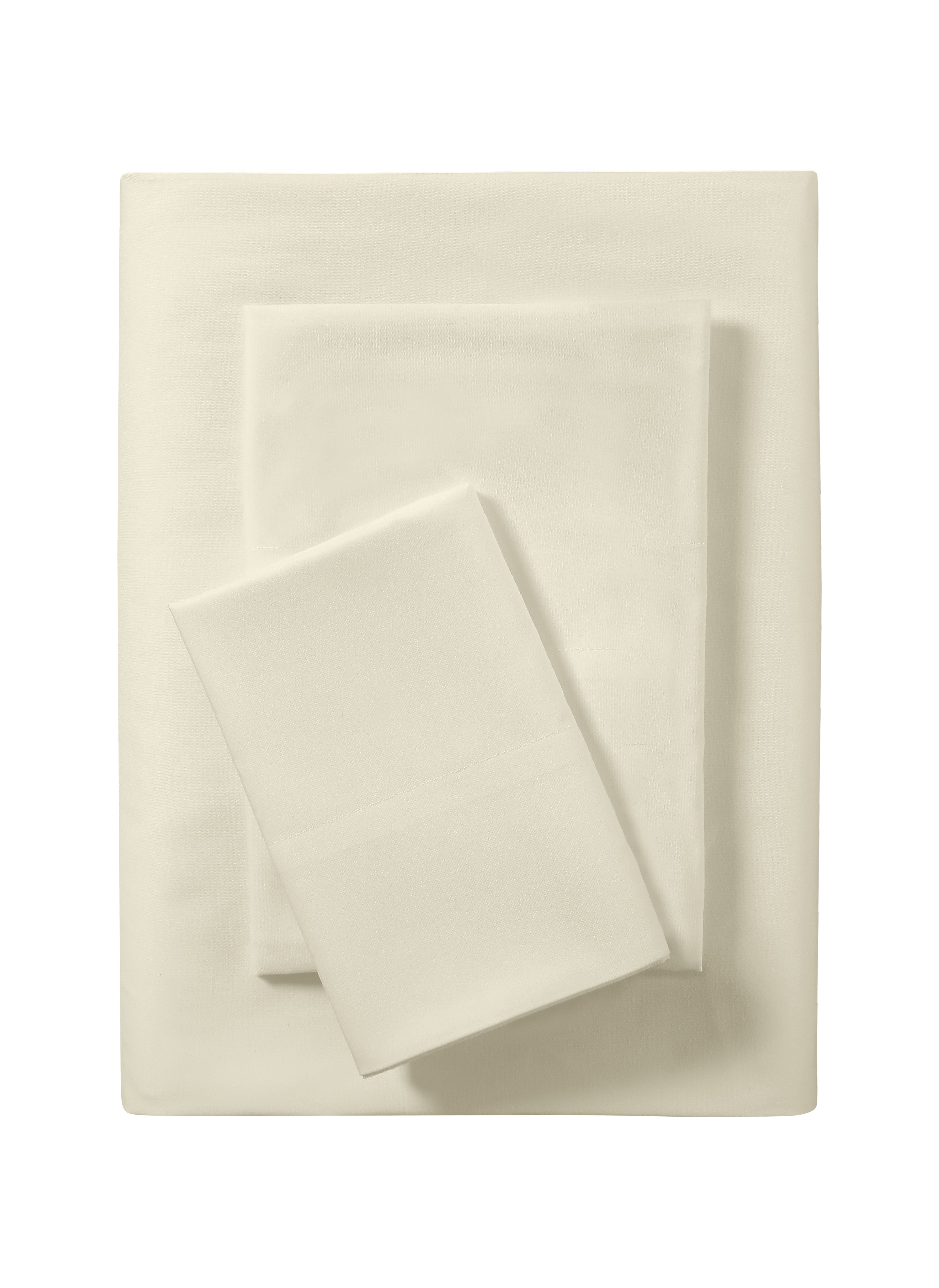 Twin Off-White Microfiber 3-Piece Sheet Set