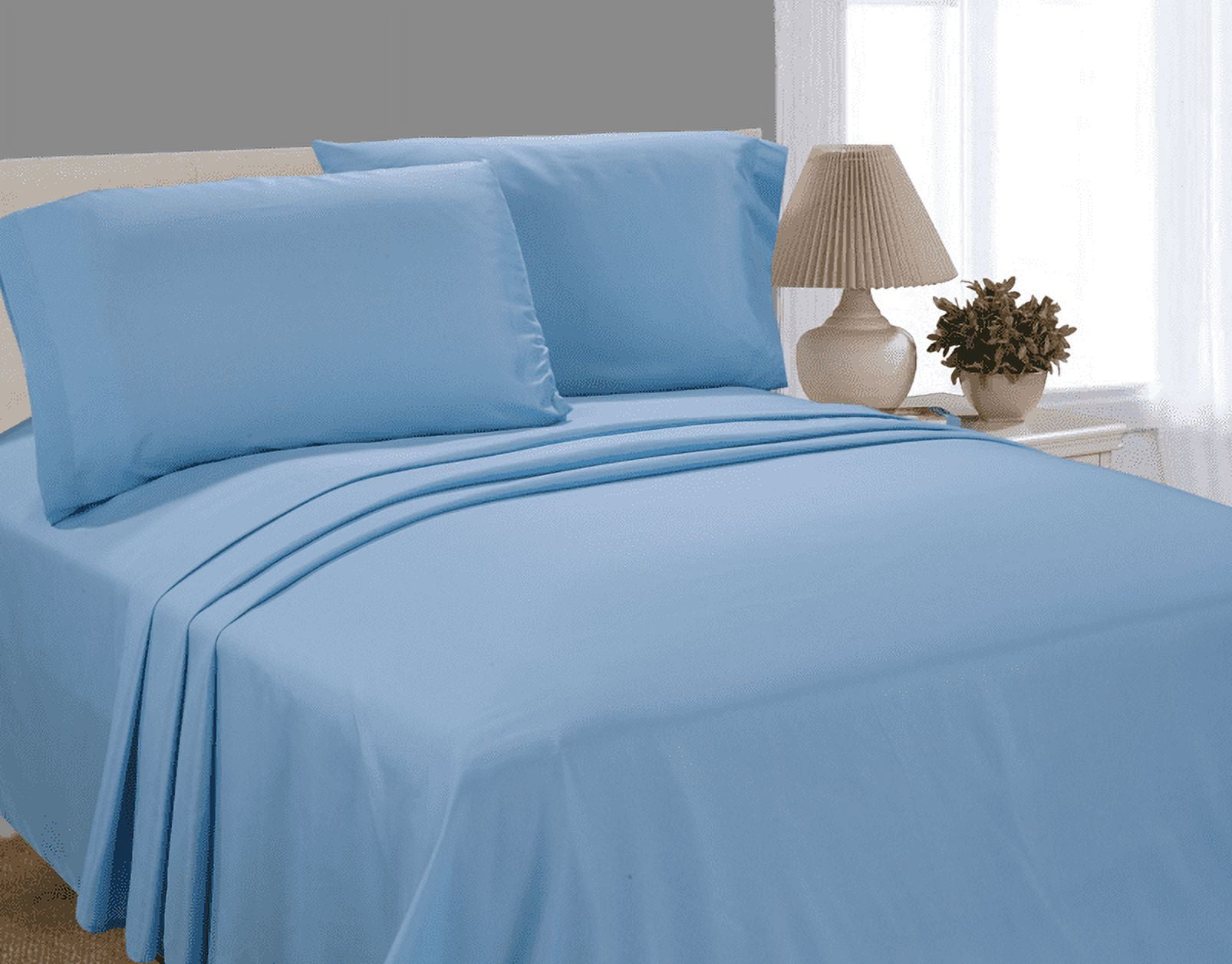 Mainstays Basics Microfiber Sheet Set, Full, Blue