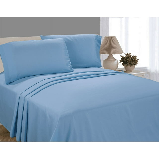 Mainstays Basics Microfiber Sheet Set, Full, Blue