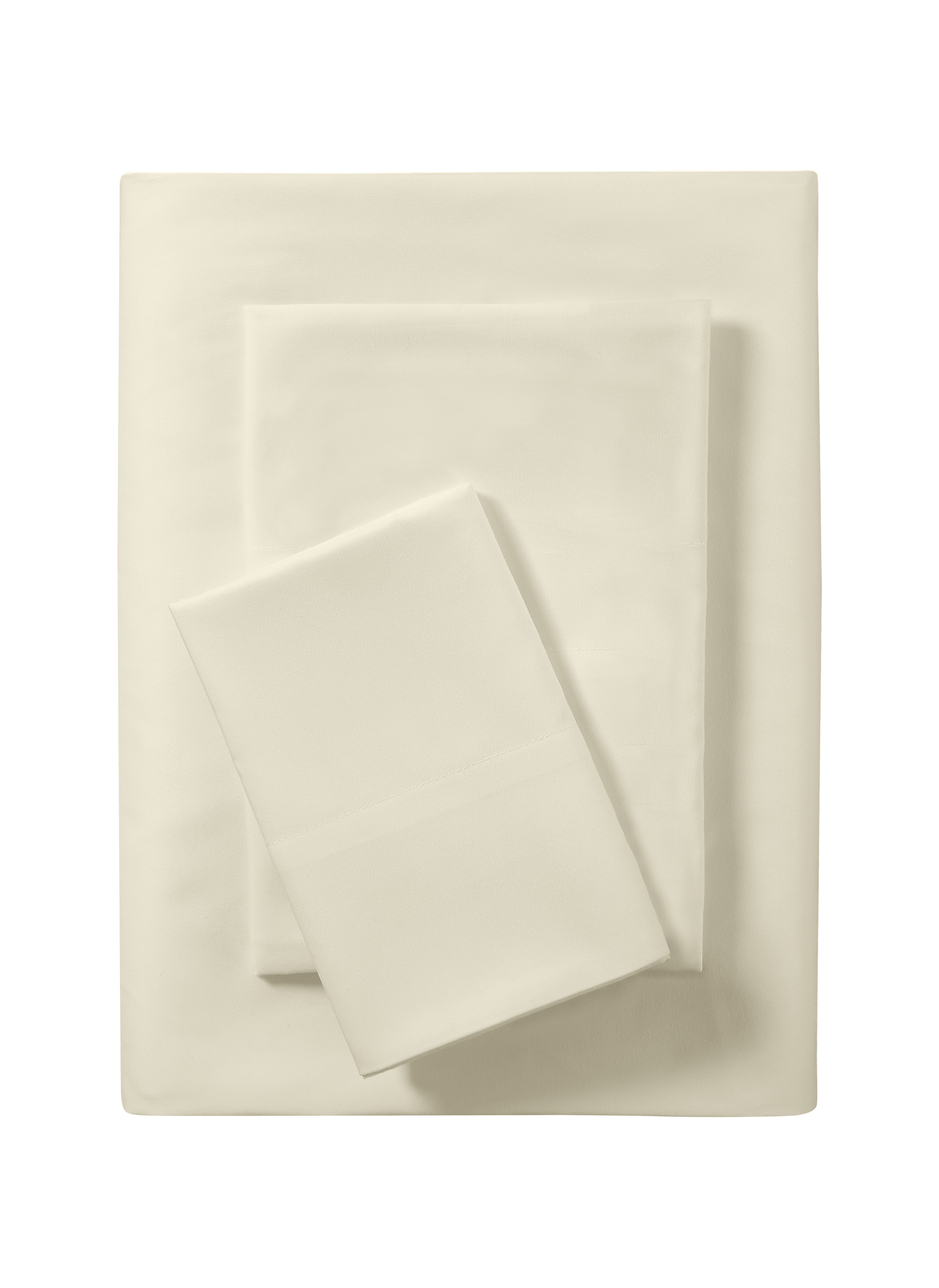 Mainstays Basics Value Microfiber Sheet Set, Twin, Fresh Ivory, 3 Piece - image 1 of 9