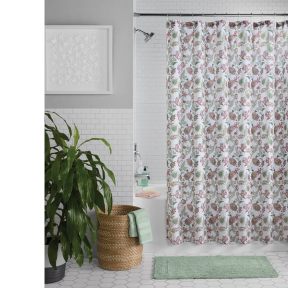 Mainstays Bastille Multi Fabric Shower Curtain, 72 x 72