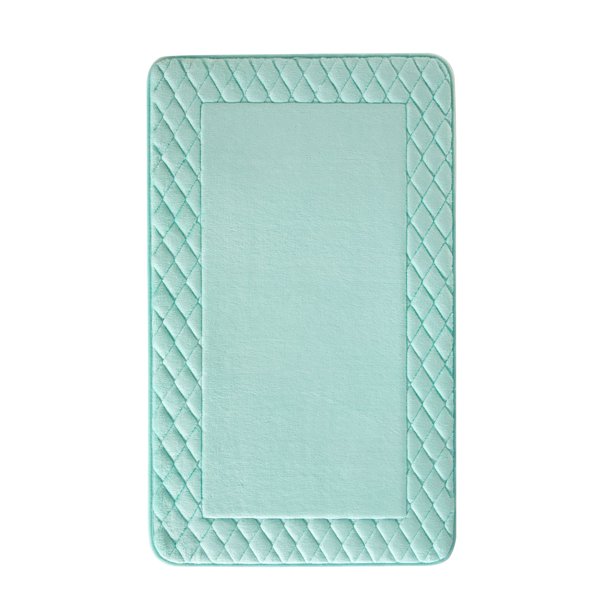 Mainstays Bathroom Rug 3Piece Memory Foam Set, Aquifer