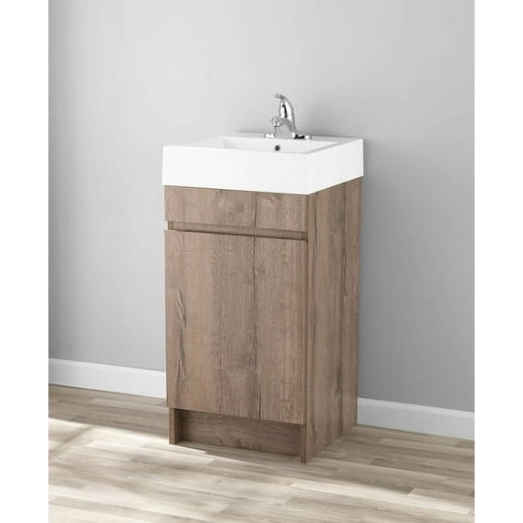 Mainstays Bathroom Vanity Cabinet Rustic Grey Set with Sink 17.75x17.75 inch