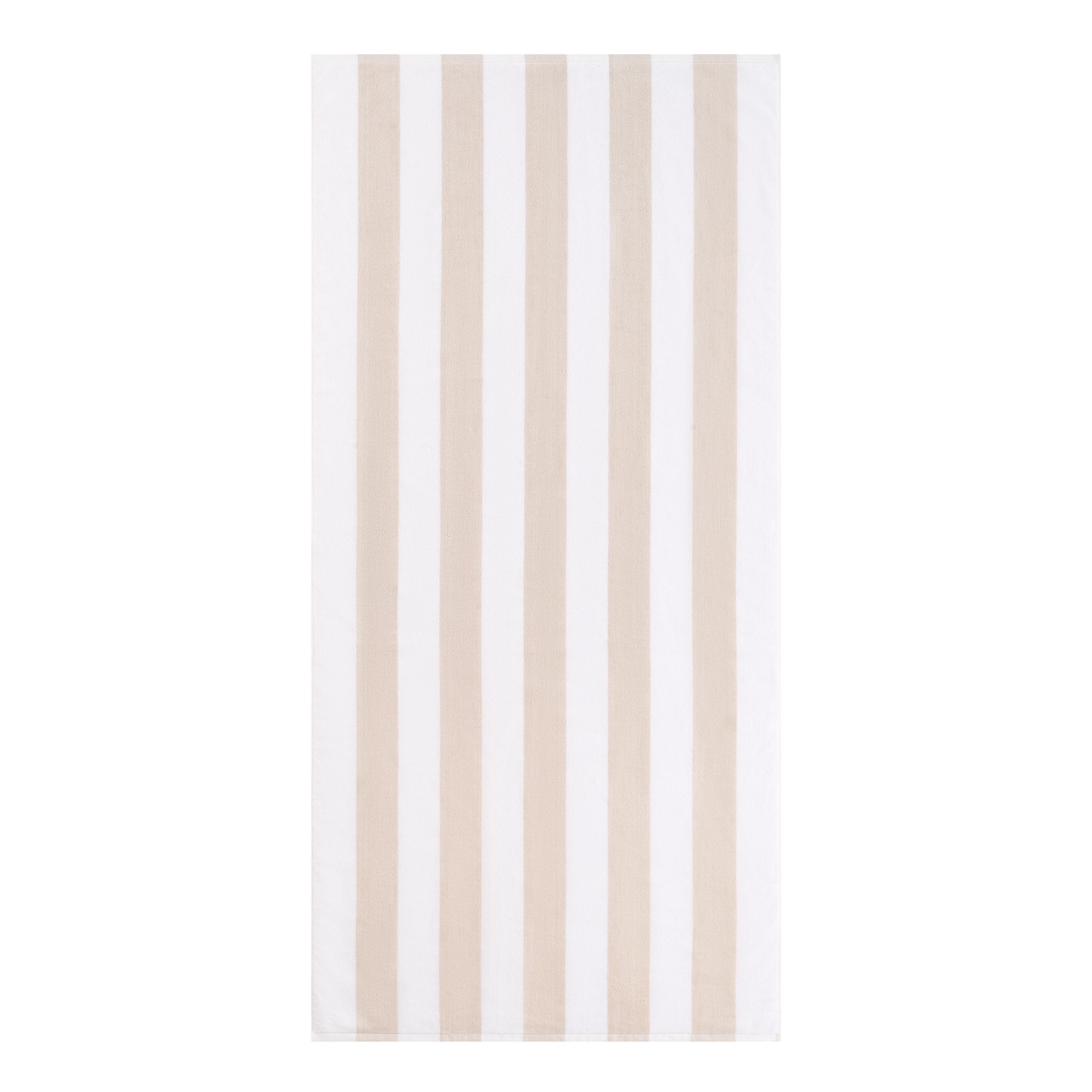 Mainstays Cabana Beige Striped Beach Towel, 58" x 28", Beige