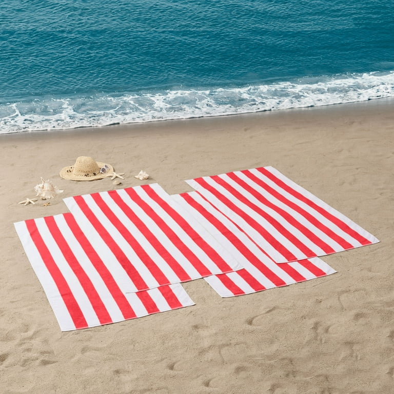 Mainstays Beach Collection Cabana Red & White Striped Cotton-Blend