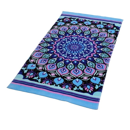 Mainstays Beach Towel, Blue Medallion Print