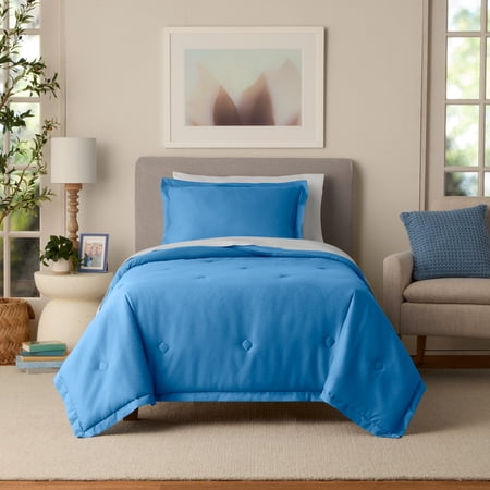 Mainstays by Becky G. & Alejandra Blue Comforter Set with Sham, Twin/Twin XL
