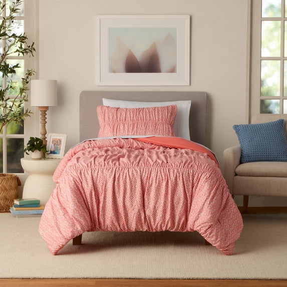 Mainstays by Becky G. & Alejandra Orange Warm Geo Comforter Set with Sham, Twin/Twin XL