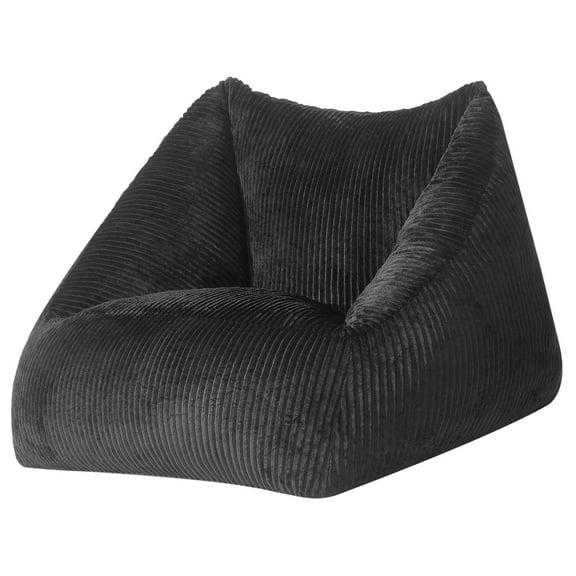 Mainstays by Becky G. & Alejandra Ribbed Plush Compressed Foam Chair, Black