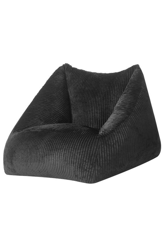 by Becky G. & Alejandra Ribbed Plush Compressed Foam Chair, Black