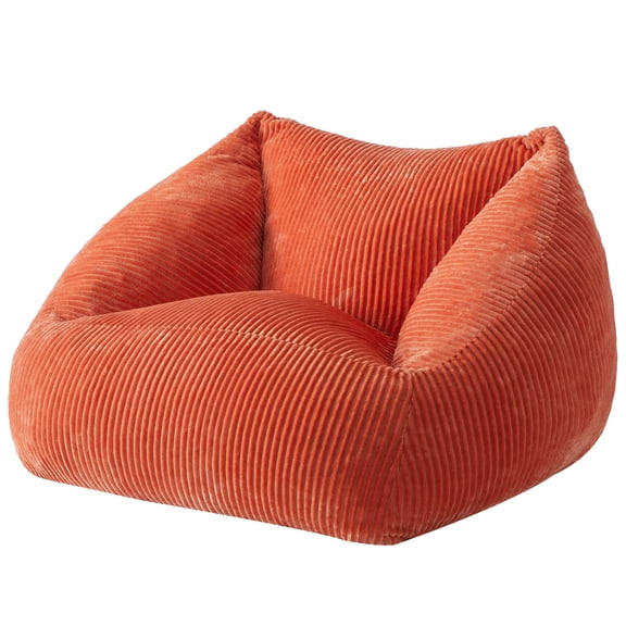 Mainstays Becky G Ribbed Plush Compressed Foam Chair, Mandarin for Teens and Adults