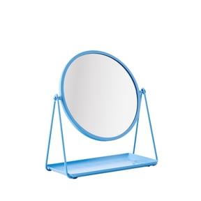 Mainstays by Becky G. & Alejandra Round Tabletop Vanity Mirror with Metal Tray, Blue