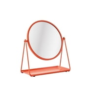 Mainstays by Becky G. & Alejandra 9.65" Round Tabletop Mirror with Metal Tray, Coral