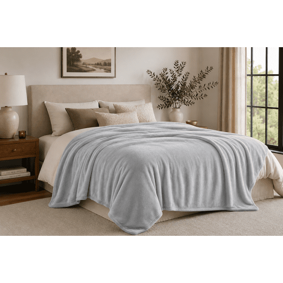Mainstays Queen Bed Refresh Bundle 7-Piece Bed in a Bag, Extra Firm Pillow & Plush Blanket