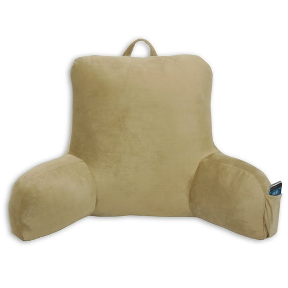 Mainstays Bed Rest Lounger Pillow Solid Black Faux Mink Fabric Bed Rest Pillow