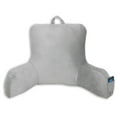 Mainstays Bed Rest Pillow Gray Faux Mink Fabric With Polyester Filling, Soft Silver with Pocket