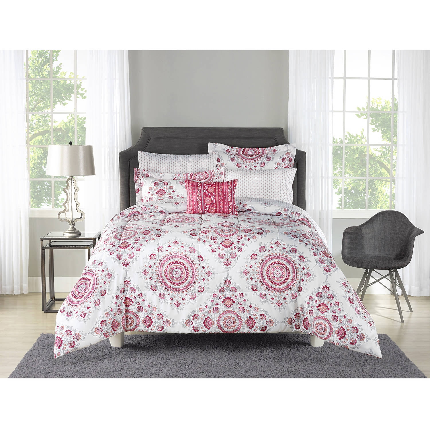 Mainstays Bed in a Bag, Pink Medallion - Walmart.com