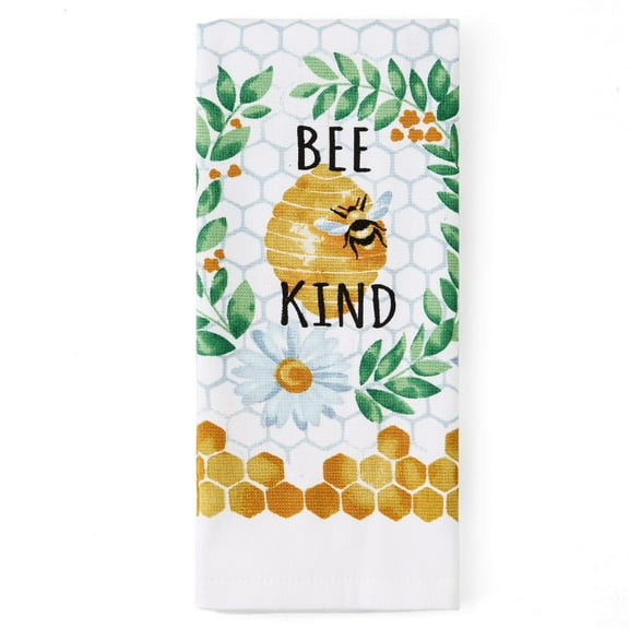 Mainstays Bee Kind Printed Kitchen Towel, Multicolored, 15" x 25"