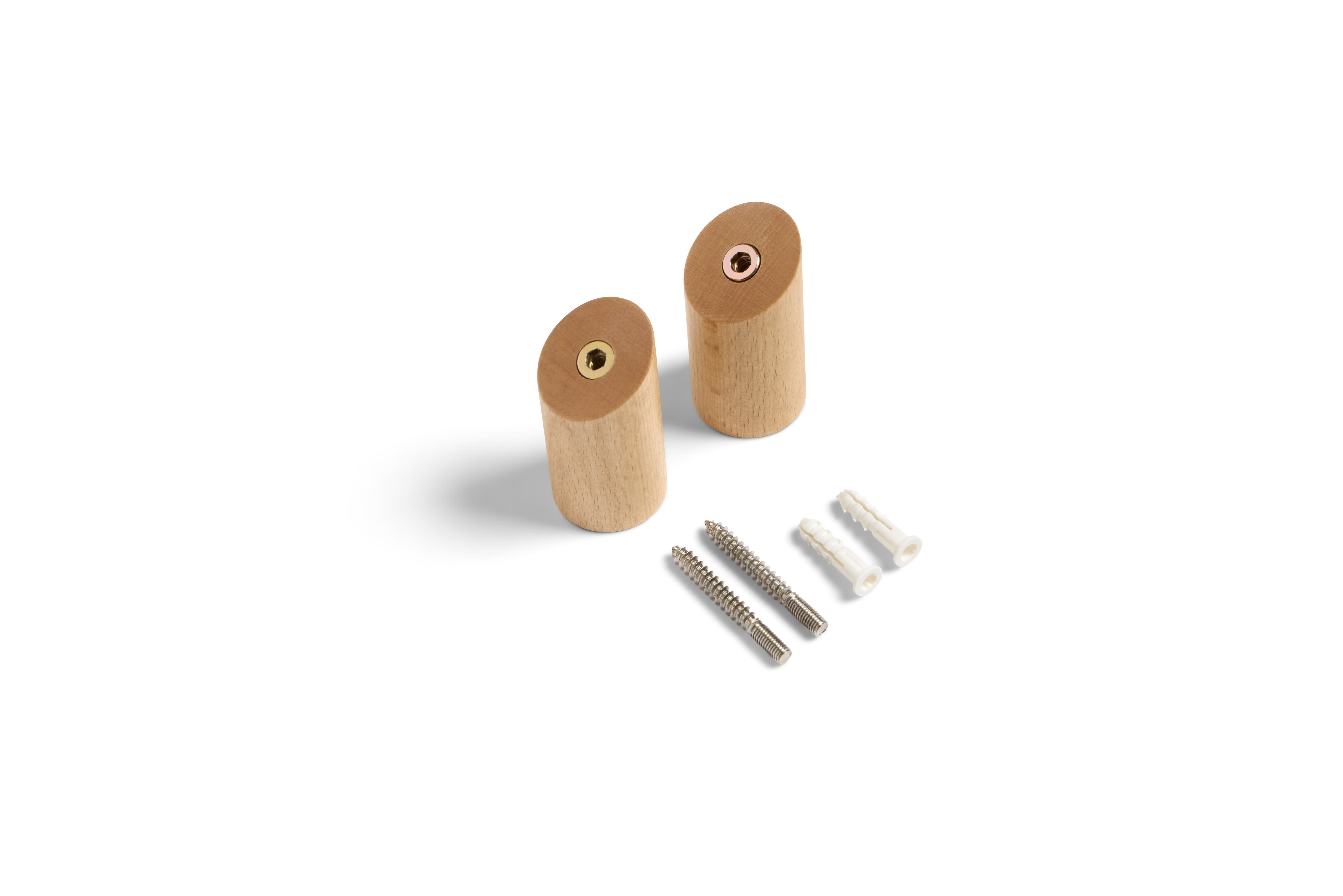 Mainstays Wood Wall Peg Hooks, Clutter-Free Hanging, Beech Brown Finish  2 Pack