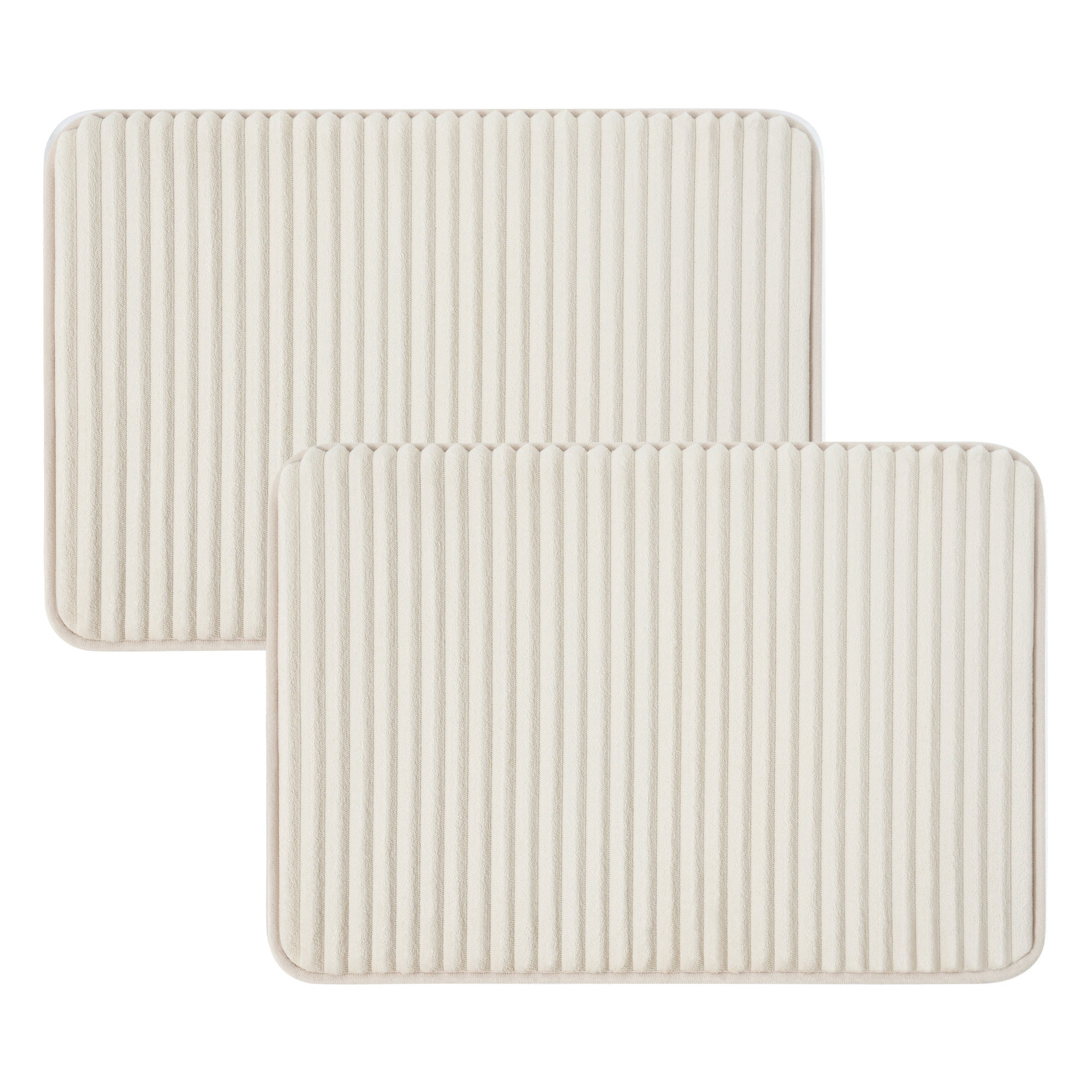 Mainstays Beige 2-Piece Performance Foam 17"x 24" Bath Rug Set