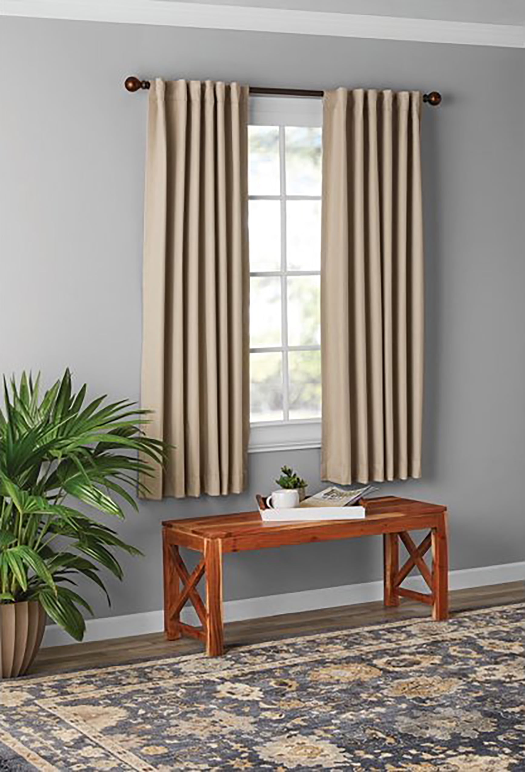 Mainstays Solid Blackout Curtain Panel, 1 Panel, Beige, 50" W x 63" L