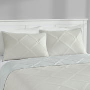 Mainstays Diamond Pinsonic Quilted Pillow Sham, Beige, Standard/Queen, 2 Pack, All Ages