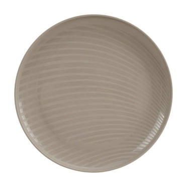 Mainstays - Beige Round Plastic Plate, Swirl Etched, 10.5 inch