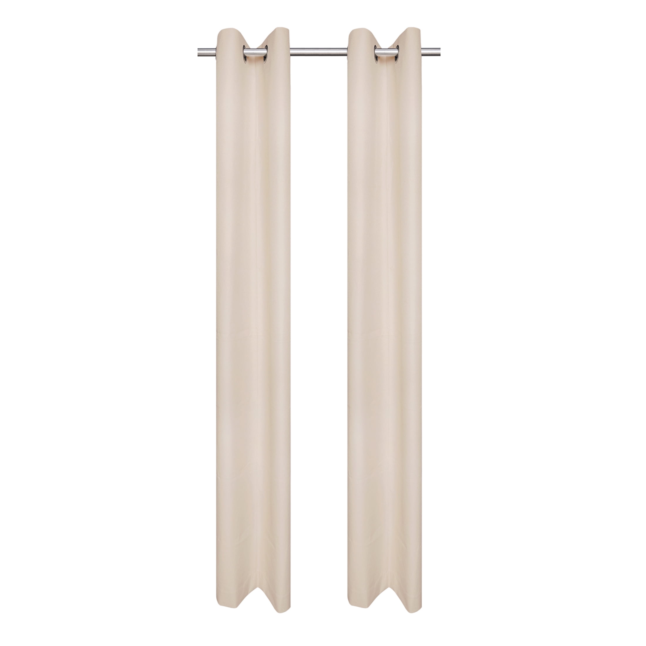 Mainstays Beige Solid Blackout Grommet Curtain Panel Pair, Set of 2, 30 in W x 84 in L