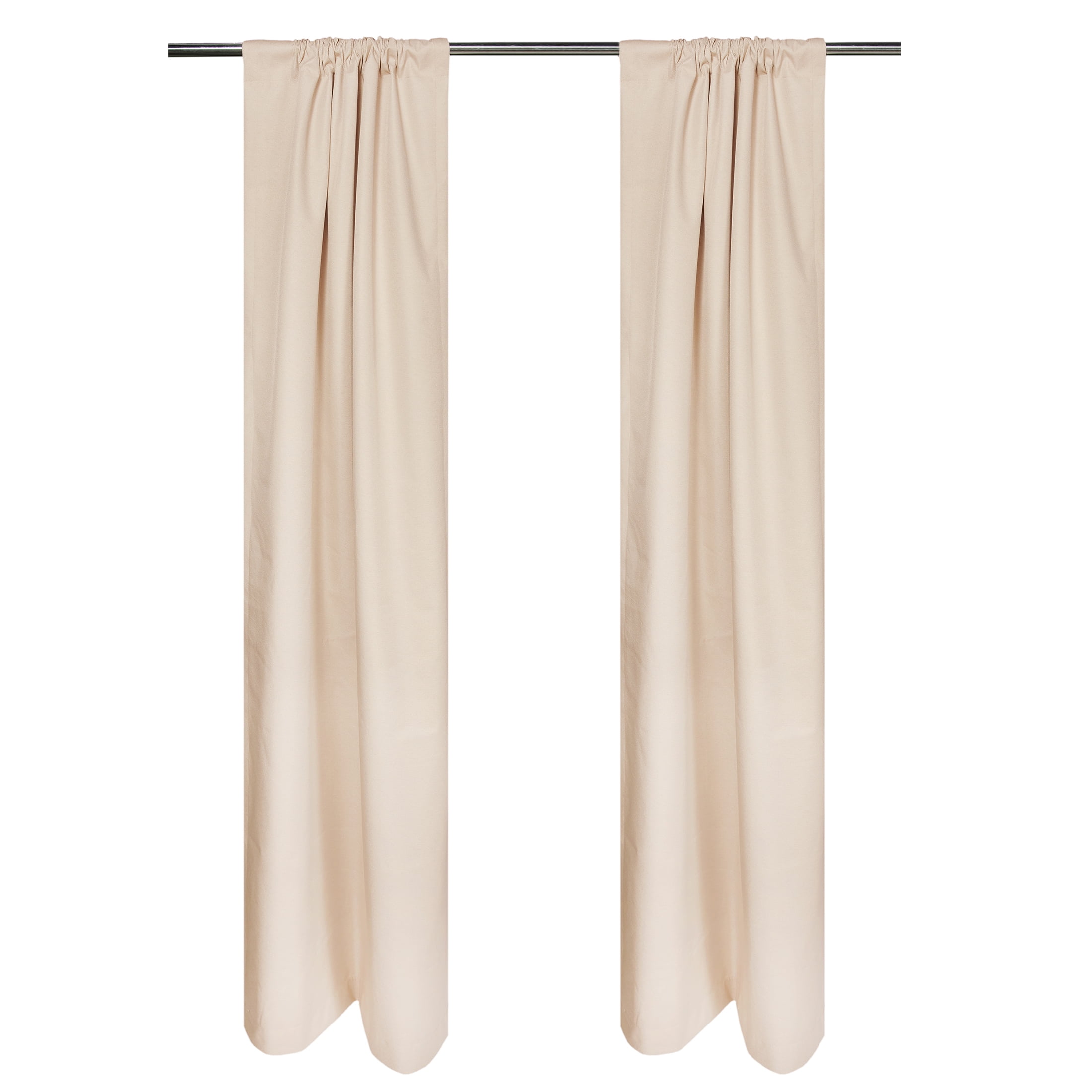 Mainstays Beige Solid Blackout Rod Pocket with Back Tabs Curtain Panel Pair, Set of 2, 30" W x 63" L
