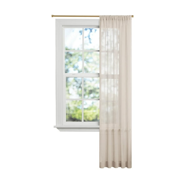 Mainstays Bel Air Indoor Curtain Single Panel, Pole Top, Papyrus Beige, Polyester, 50"W x 84'L, Adult